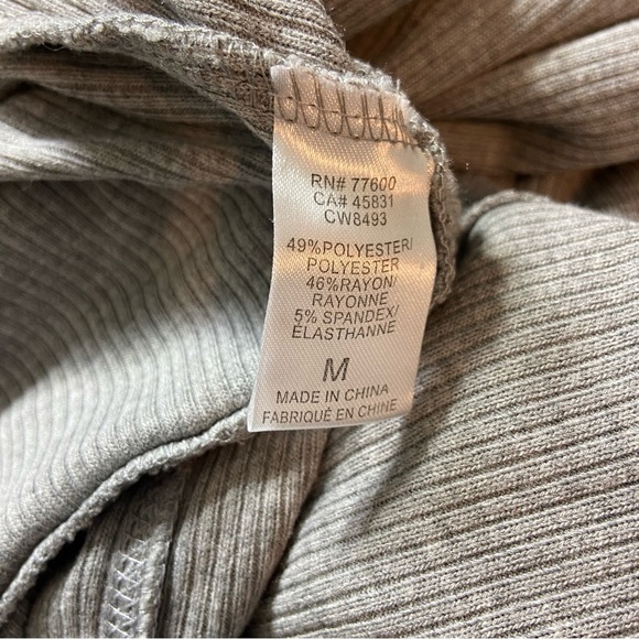 Chaser Love Rib Long Sleeve Double V Drawstring Jumpsuit in Heather Grey Medium - Picture 10 of 11